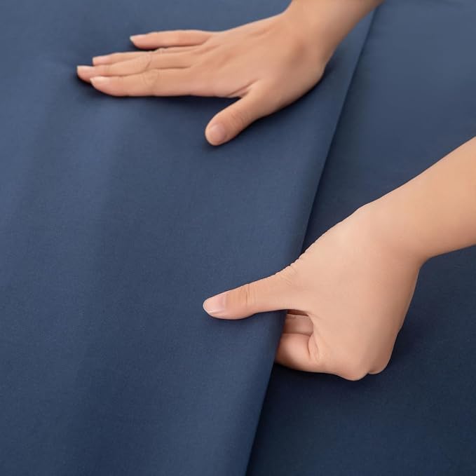 King Flat Sheet Only， 108x102Inch Dark Blue - Image 5