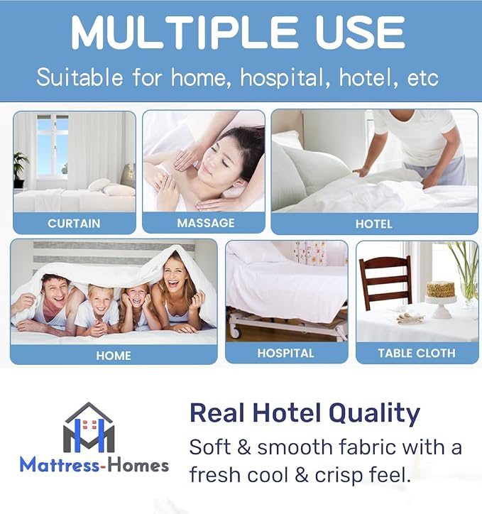 Mattress-Homes Flat Sheets Only King Size 100% Egyptian Cotton Top Sheet 1PC - Image 5