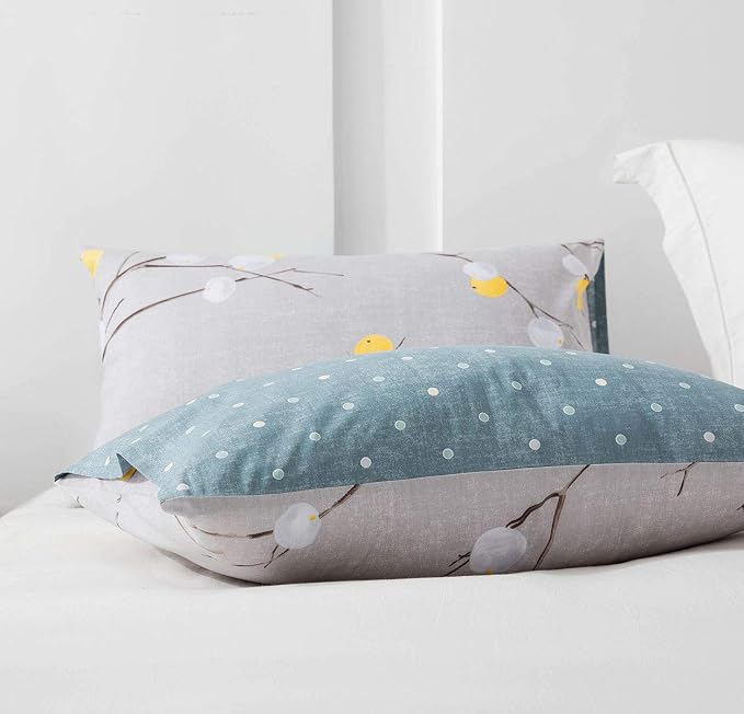 SLEEPBELLA Duvet Cover King, 600 Thread Count Cotton Grey Branch - Image 4