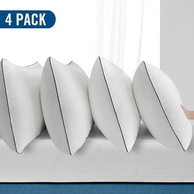 Queen Size Bed Pillows for Sleeping 4 Pack, Luxury Hotel Pillows, Comfortable - Image 2