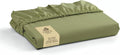 Linen Home 100% Cotton Percale Weave Fitted Sheet, Twin Size, Oil Green by LINENHOME