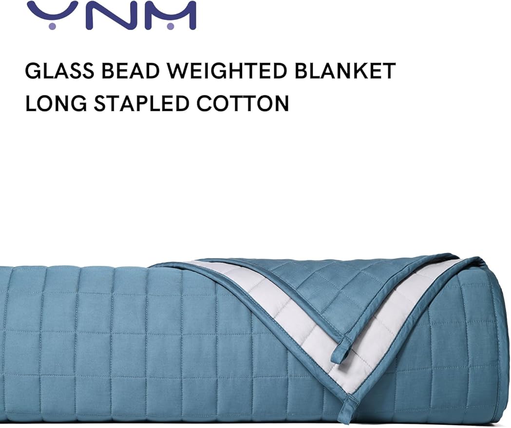 YnM Exclusive Weighted Blanket, Soothing Organic Long Stapled Cotton, Bed - Image 3