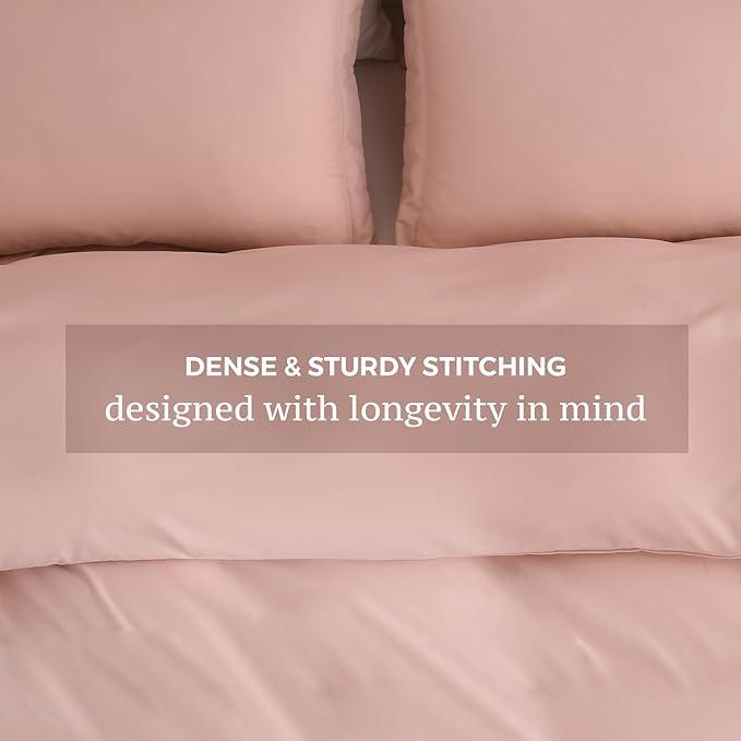 JSD Dusty Pink Duvet Cover Set Twin Size, 2 Piece Microfiber Kids Duvet Cover - Image 5