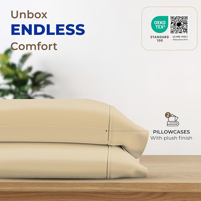 Thread Spread 100% Egyptian Cotton King Size Pillow Cases Set of 2 - Image 3