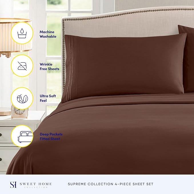 Twin Sheets - Breathable Luxury Sheets - 1800 Supreme Collection Extra Soft - Image 2