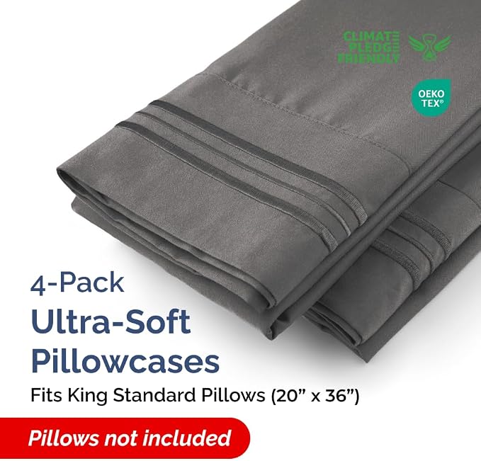King Standard Pillow Cases Set of 4 - Image 2