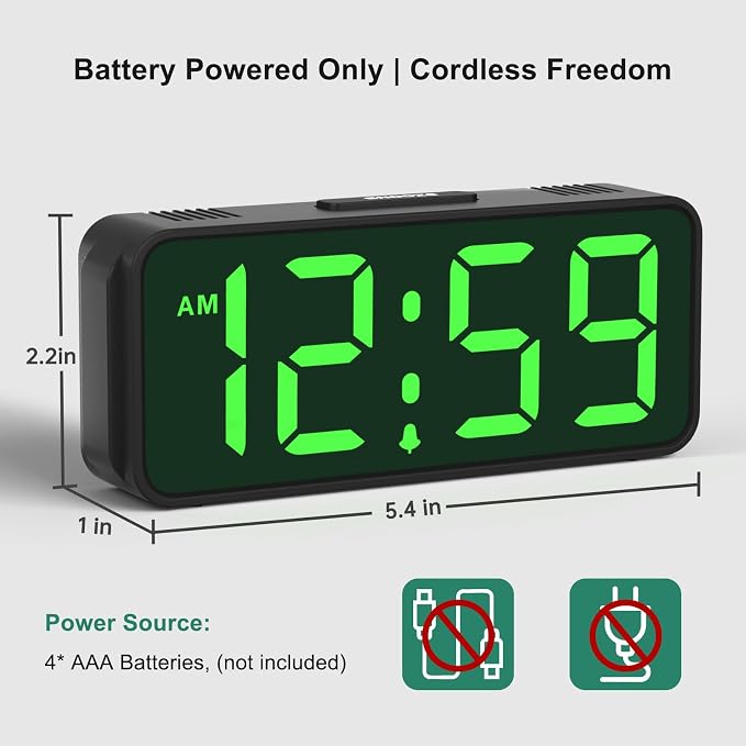 Peakeep Small Battery Powered Digital Alarm Clocks - Image 2