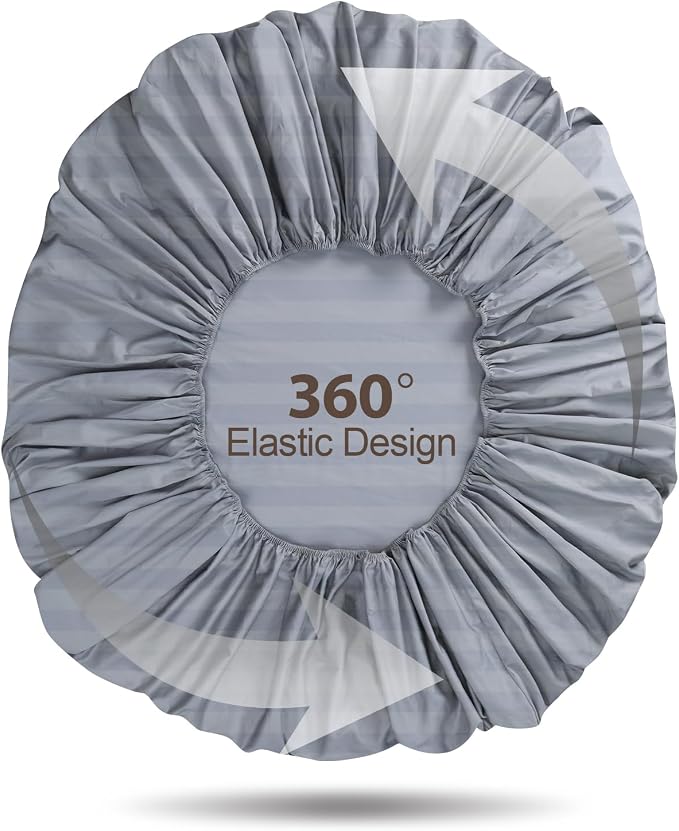 100% Egyptian Cotton Fitted Sheet Full Size, 600 Thread Count, Single Fitted - Image 8