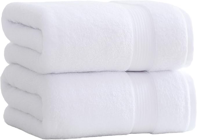 27x55 Bath Towels 100 Percent Cotton 650GSM Luxury Super Soft Absorbent by Akzpe