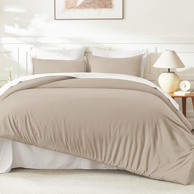 Litanika Oversized King Comforters Khaki Super King Size, 3 Pieces Lightweight - Image 6