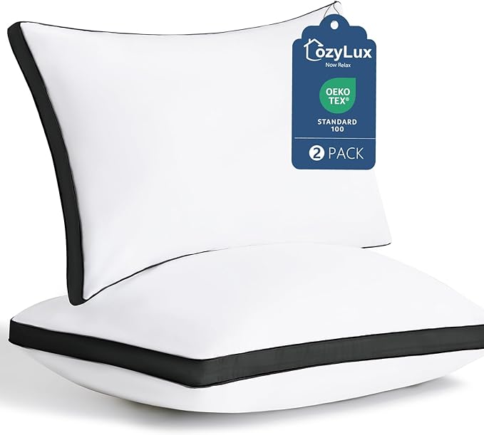 CozyLux Pillows Queen Size Set of 2, Soft and Supportive 3D Down Alternative by CozyLux