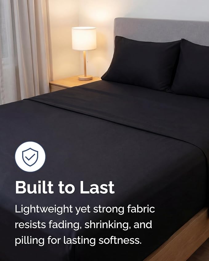 Lightweight 4 Piece Bed Sheet Set Full Size - Image 4