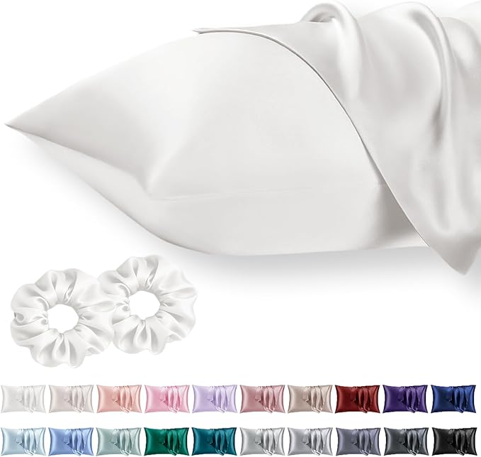 King Satin Pillowcase for Hair 2pc, Similar to Silk Pillow Cases, Easier Care by Vielit