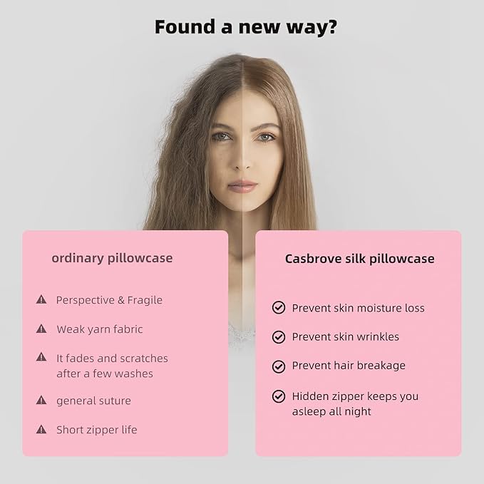 Silk Pillowcase for Hair and Skin Mulberry Silk Pillowcase Soft Breathable - Image 4