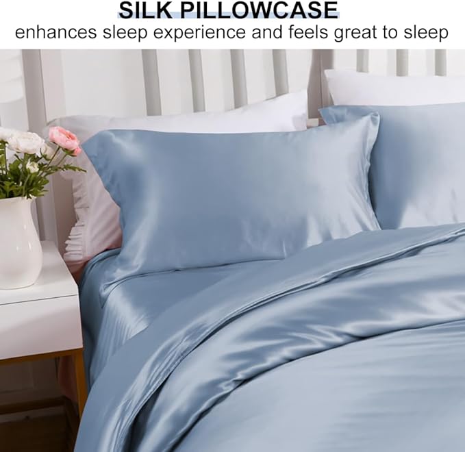Ravmix Silk Pillow Cases with Zipper, 21momme Mulberry Silk Pillowcase - Image 5