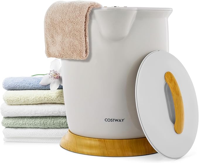 COSTWAY Bucket Style Towel Warmer, Fragrance Holder, Fits up to Two 40” x 70” by COSTWAY