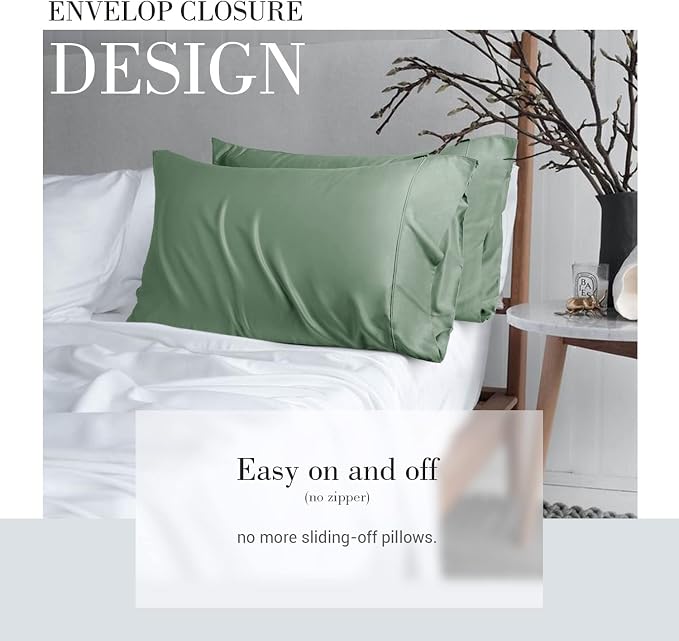 WishSmile Cooling King Pillowcases Set of 2 Breathable Cool Silky Soft Rayon - Image 4