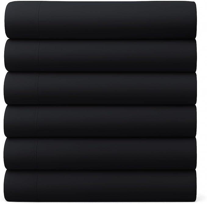 GOLD TEXTILES Queen Flat Sheet 12 Pack – Brushed Microfiber Top Sheets by GOLDTEXTILES