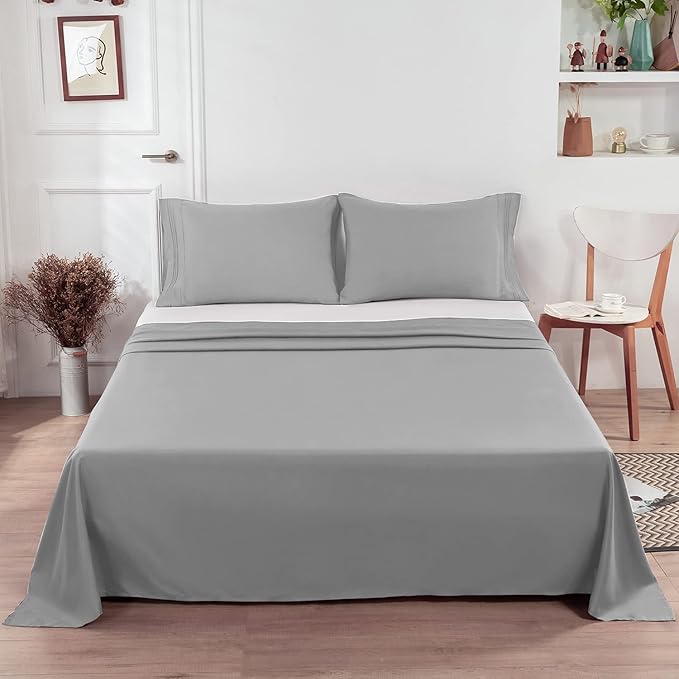 Lirex 2-Pack Full Size Flat Sheet Set, Ultra-Soft Brushed 1800 Microfiber - Image 6