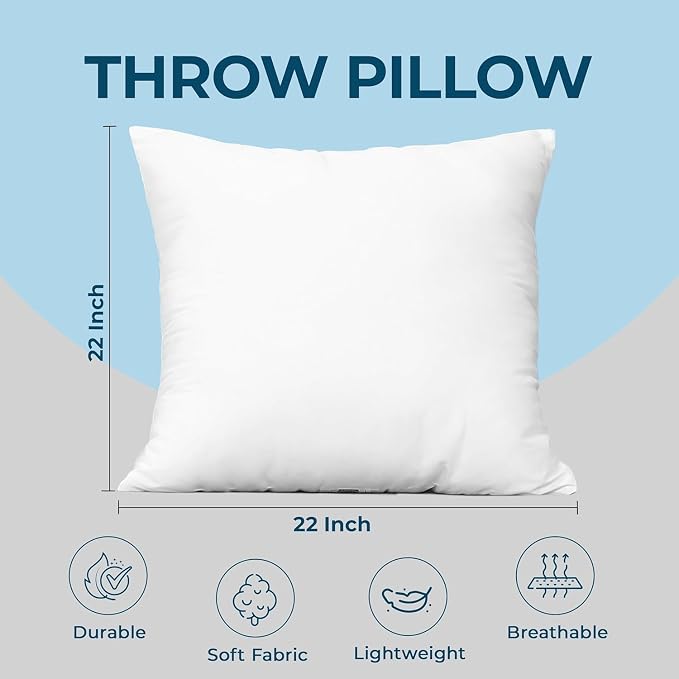 Utopia Bedding Throw Pillows – 22 x 22 Inches Down Alternative Pillows - Image 4