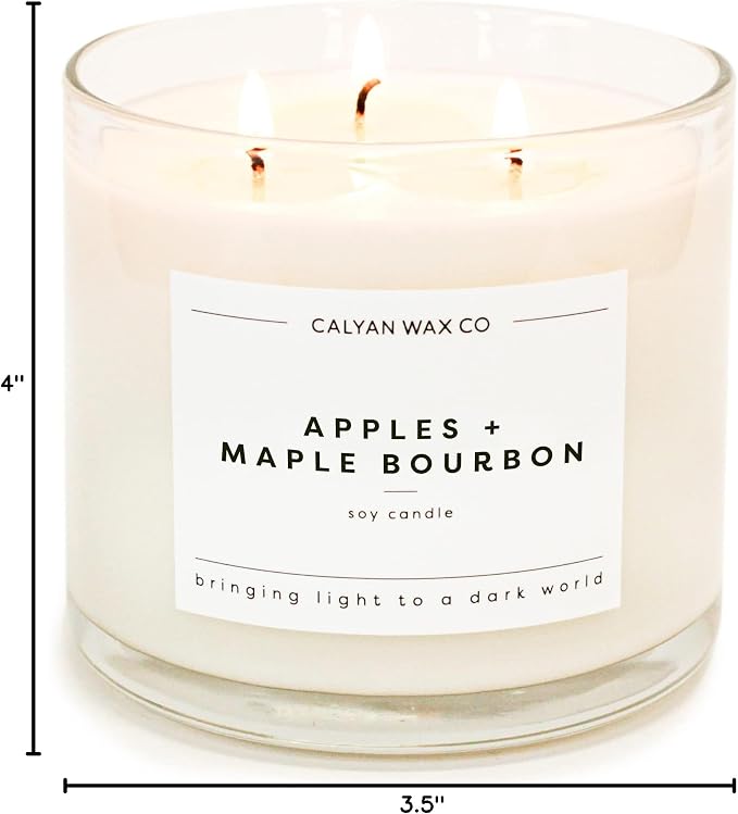 Calyan Wax Co. Apples & Maple Bourbon 3 Wick Scented Candle - Image 10