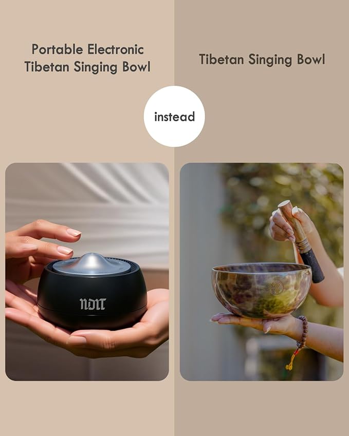 Portable Electronic Tibetan Singing Bowl, 8 Healing Frequencies, Auto/Manual - Image 2