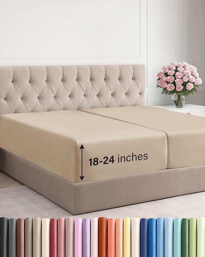 Extra Deep Split King Fitted Sheet by CGKUnlimited