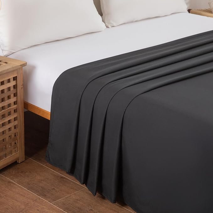 Twin Flat Sheet Only，66x96Inch Black - Image 3