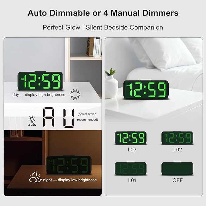 Peakeep Small Battery Powered Digital Alarm Clocks - Image 4