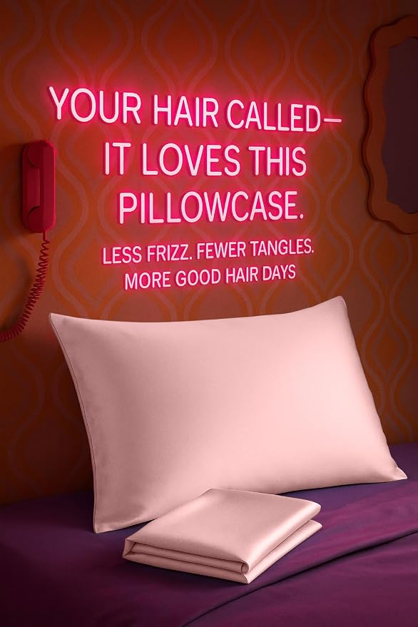 BLISSFORD Pink Satin Pillowcase - Image 2