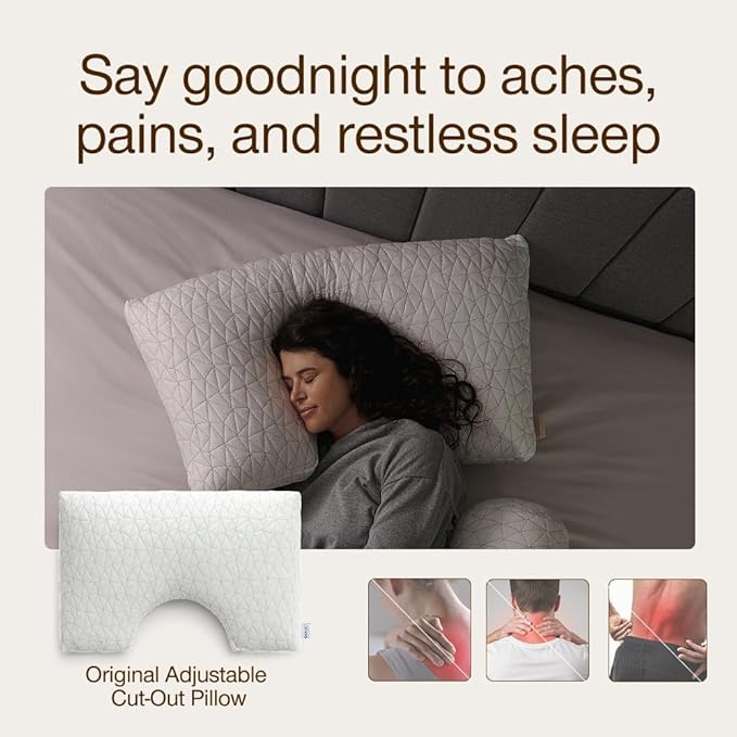 Coop Home Goods Original Cut-Out Adjustable Pillow, Queen Size Bed Pillows - Image 3