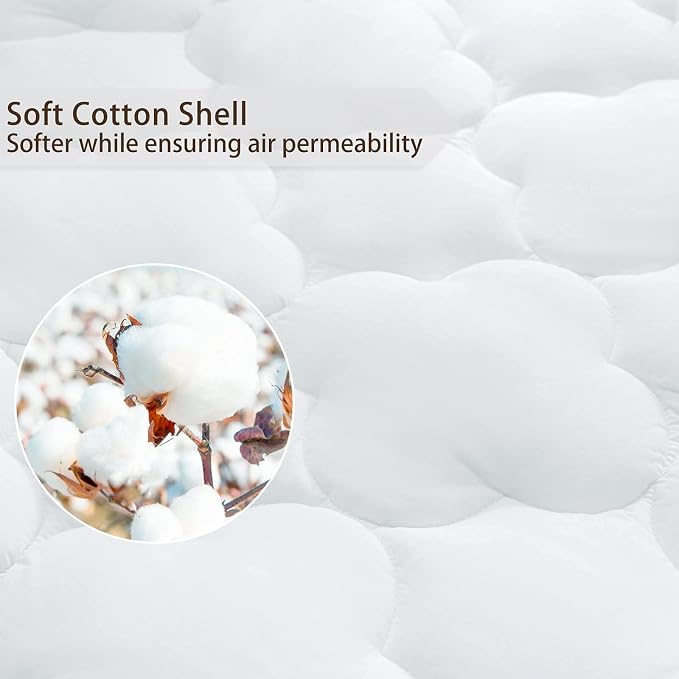 WhatsBedding Waterproof Mattress Pad Twin XL Size Cotton Top Down Alternative - Image 4