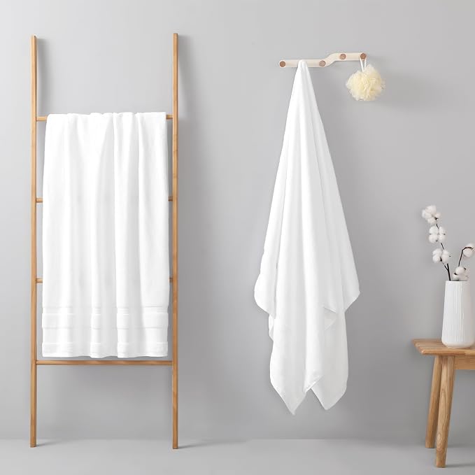 REDKISS 100% Cotton Bath Towels Set of 2, Extra Large Bath Sheets 35 X 70 Inches - Image 5