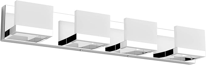 Tipace 4 Lights LED Modern Vanity Light Chrome Bathroom Lighting Fixture Up and by Tipace