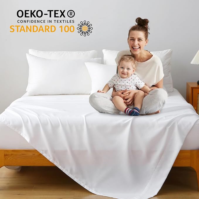 Lavisun Full Flat Sheet, 1 Pack White Full Bed Sheet Only - Image 6