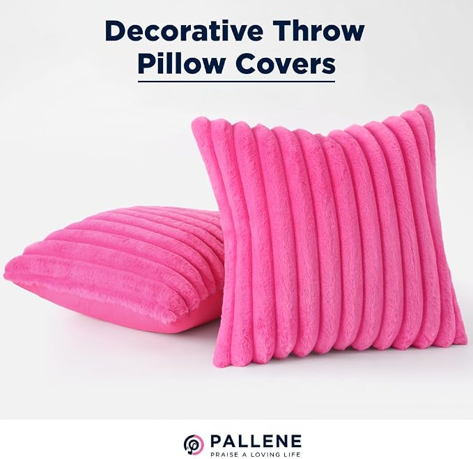 Pallene Faux Fur Plush Throw Pillow Covers 26x26 Set of 2, Luxury Soft Fluffy - Image 7