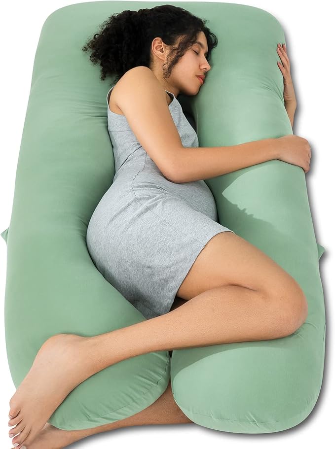 QUEEN ROSE Cooling Pregnancy Pillows, U Shaped Full Body Maternity Pillow by QUEENROSE