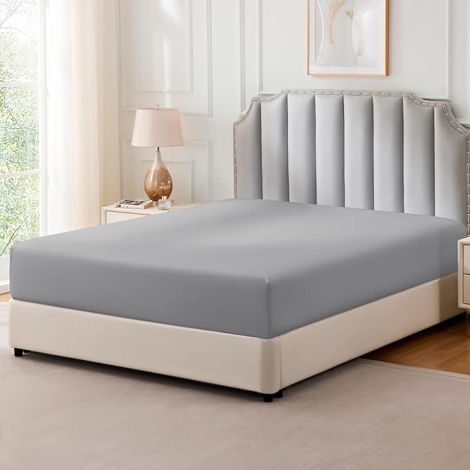 FreshCulture Pure Cotton Fitted Sheets Twin Size, 300 Thread Count Percale - Image 8