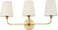 3-Light Bathroom Light Fixtures, Brushed Gold Vanity Lights by Metwet