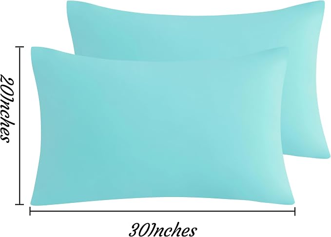 NTBAY Queen Pillow Cases Set, 2 Pack Brushed Microfiber 20x30 Inches, Aqua - Image 3