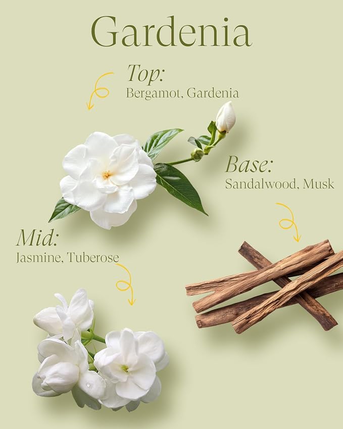 M&SENSE Two-Wicks Gardenia Scented Candles 12oz, 2 Wick Soy Spring Soy Candle - Image 2