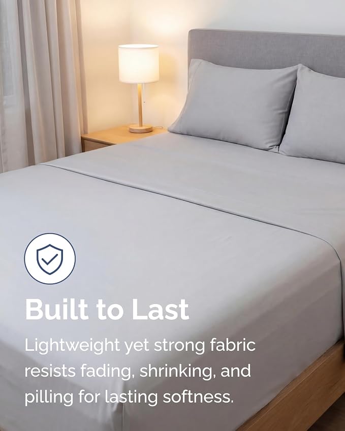 Lightweight 4 Piece Bed Sheet Set Full Size - Image 4