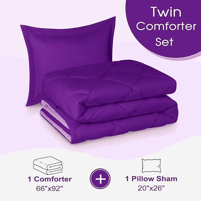 Basic Beyond Purple Twin Comforter Set - Image 6