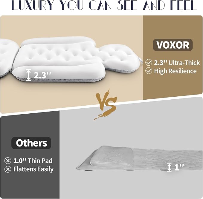 Full Body Bath Pillow for Bathtub, Thick Bathtub Cushion, Luxury Tub Pillow for - Image 5