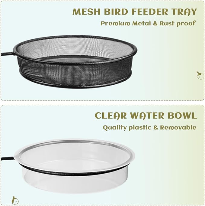Deck Bird Feeders Platform Bird Feeder Deck Mount Bird Bath Spa - Image 7