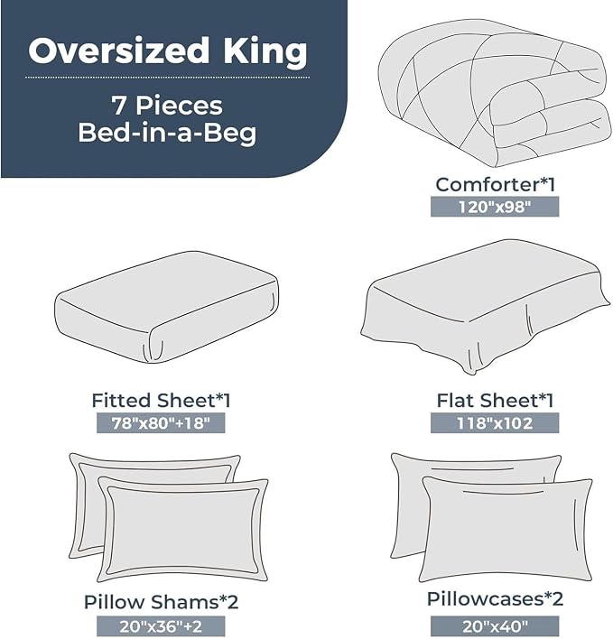 HEVUMYI 120x98 Oversized King Comforter Set - Image 8