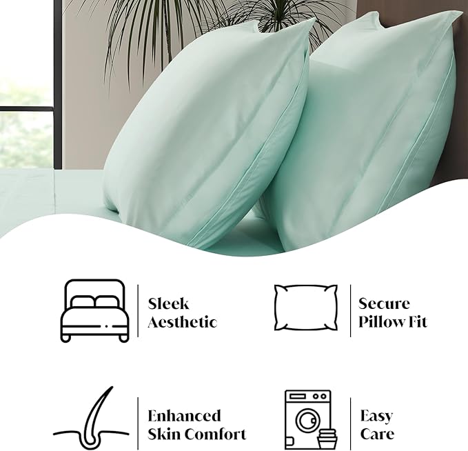 Luxury Bamboo Market |King Envelope Pillowcase Set | 100% Viscose Made from - Image 3