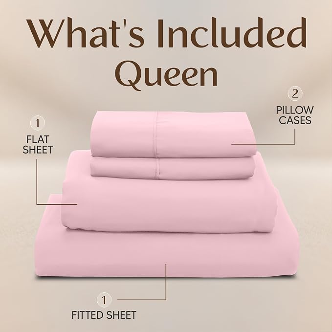 Utopia Bedding Queen Size Sheet Set – 4 Piece Bed Sheets, Soft and Breathable - Image 3