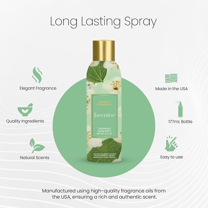 Brooklyn Fragrance Co. Spring Floral Room Spray – Premium Jasmine Air Freshener - Image 5