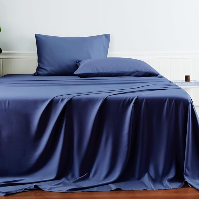 Bamboo Viscose Flat Sheets Only, 400 Thread Count Sateen Weave Queen Size Flat - Image 2